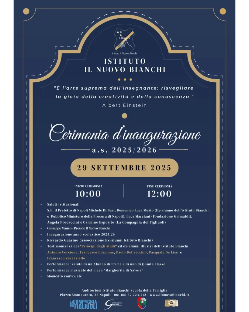 Cerimonia d'inaugurazione a.s. 2025/2026 Istituto Il Nuovo Bianchi