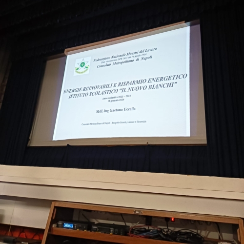 lezione" impartita dall' ing. Gaetano Uccella, membro del Club Atlantico Napoli e Maestro del Lavoro, sul tema "Cambiamenti climatici, energie rinnovabili e risparmio energetico".