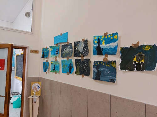 scuola ll nuovo bianchi disegni notte stellata van gogh